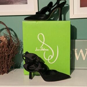 Sam Edelman Halie Bow Black Slingback Heels